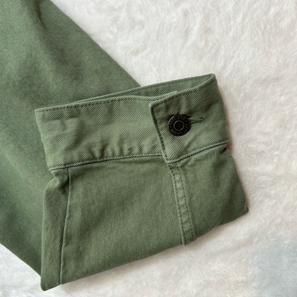 LOFT Olive Green Utility Button up Cinch Waist Canvas Jacket Size XXL - Picture 5 of 8